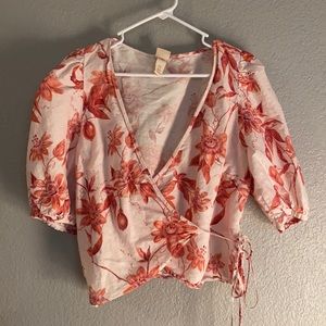 Floral Wrap Shirt